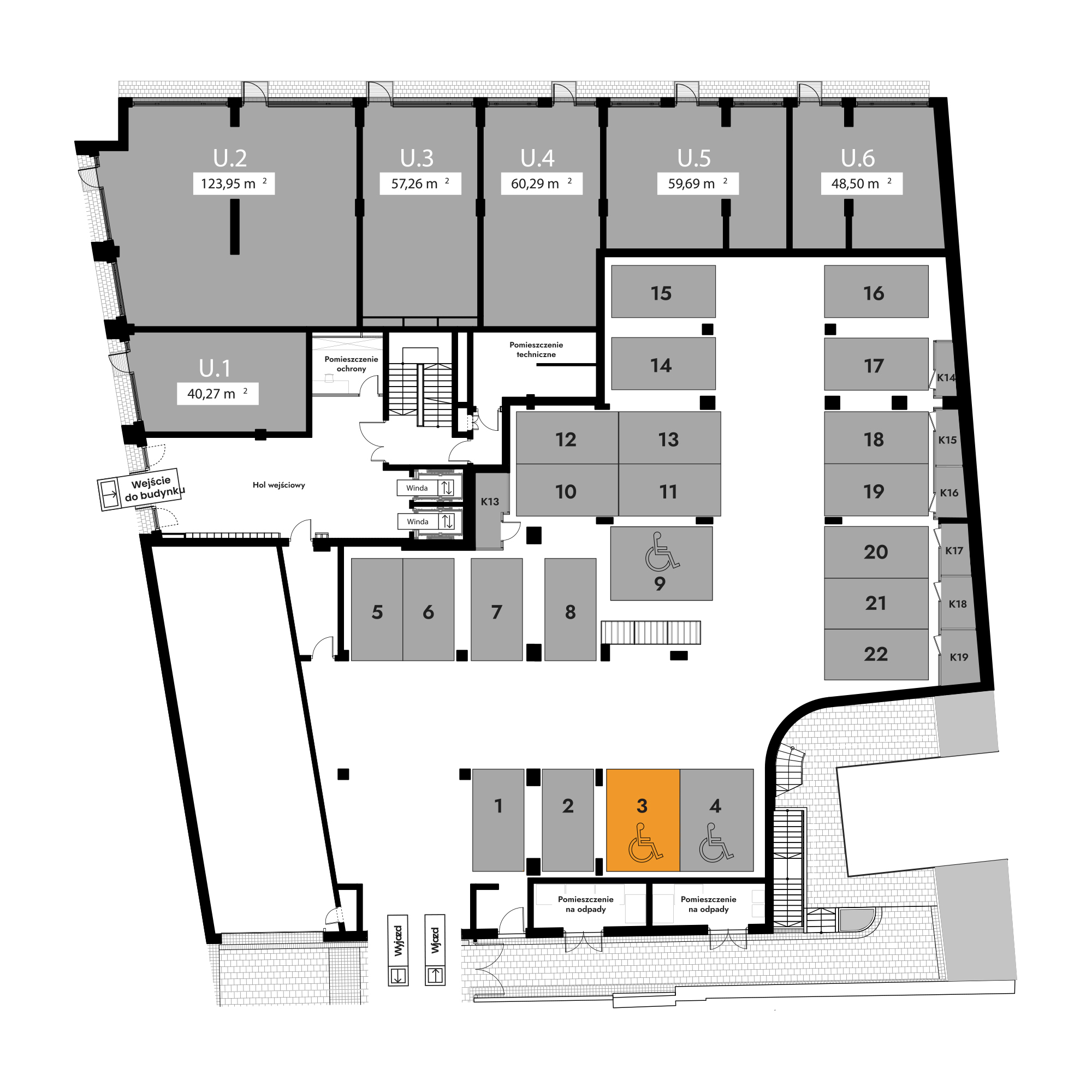 Diasfera Łódzka - III etap Łódź mieszkanie deweloperskie na  parterze z 0 pokojami
