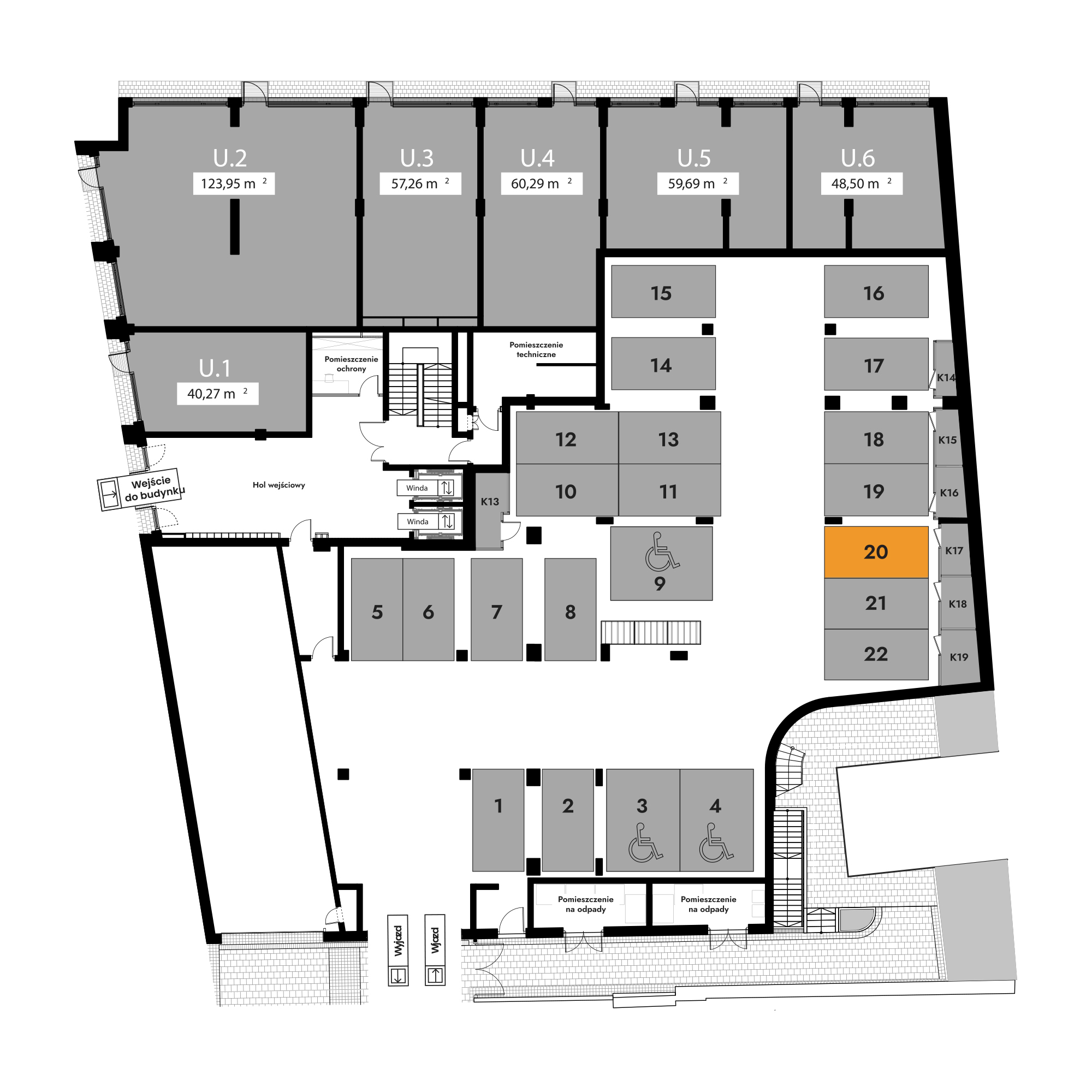 Diasfera Łódzka - III etap Łódź mieszkanie deweloperskie na  parterze z 0 pokojami