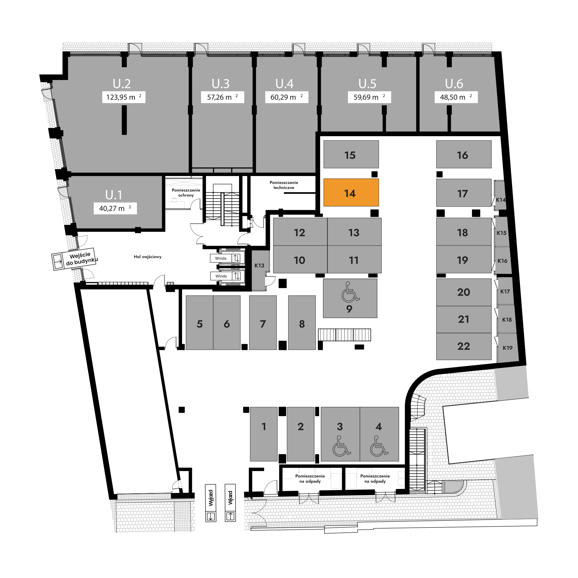 Diasfera Łódzka - III etap Łódź mieszkanie deweloperskie na  parterze z 0 pokojami