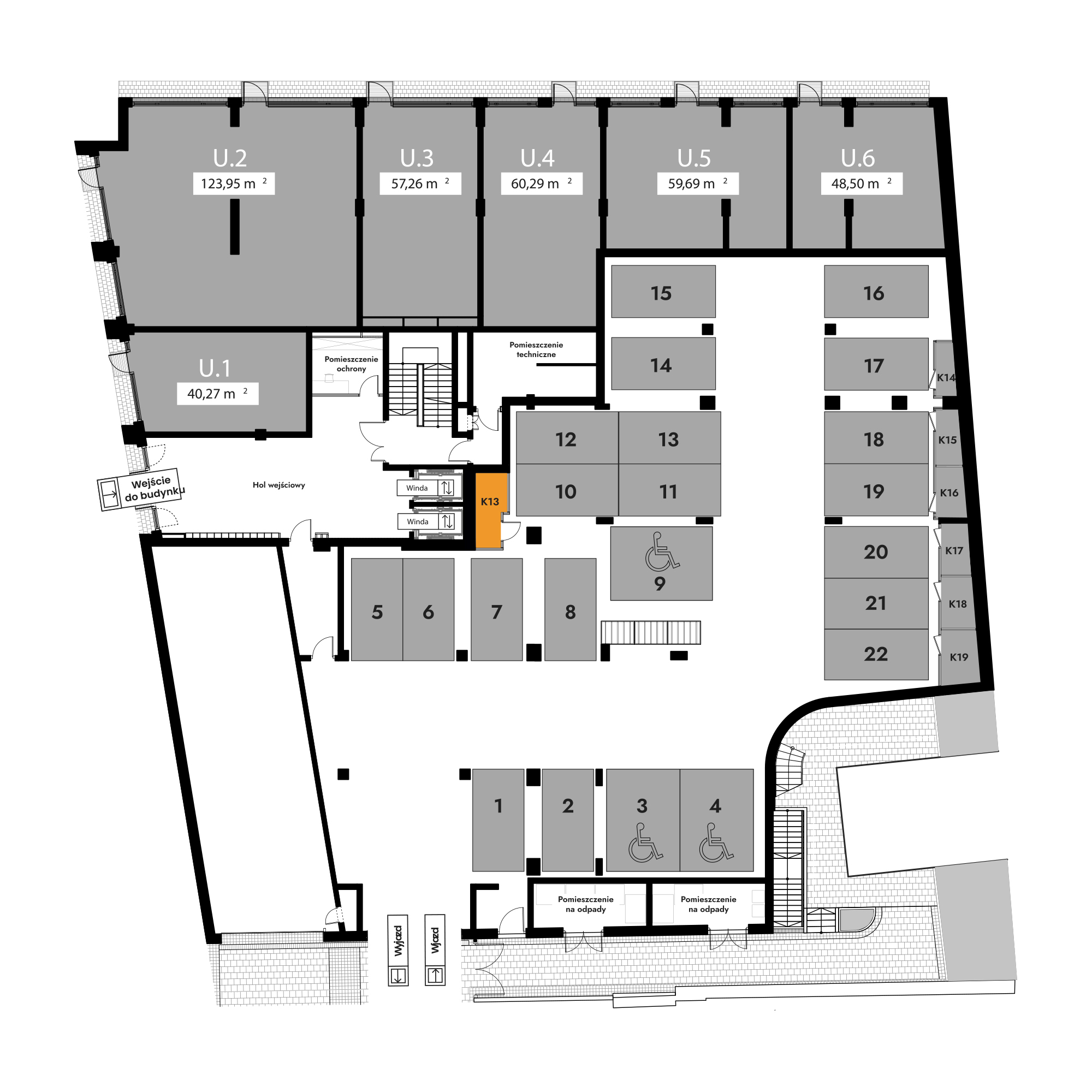 Diasfera Łódzka - III etap Łódź mieszkanie deweloperskie na  parterze z 0 pokojami