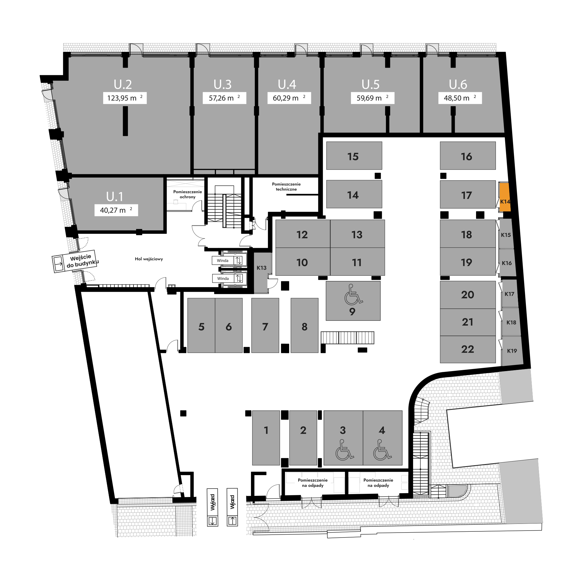Diasfera Łódzka - III etap Łódź mieszkanie deweloperskie na  parterze z 0 pokojami