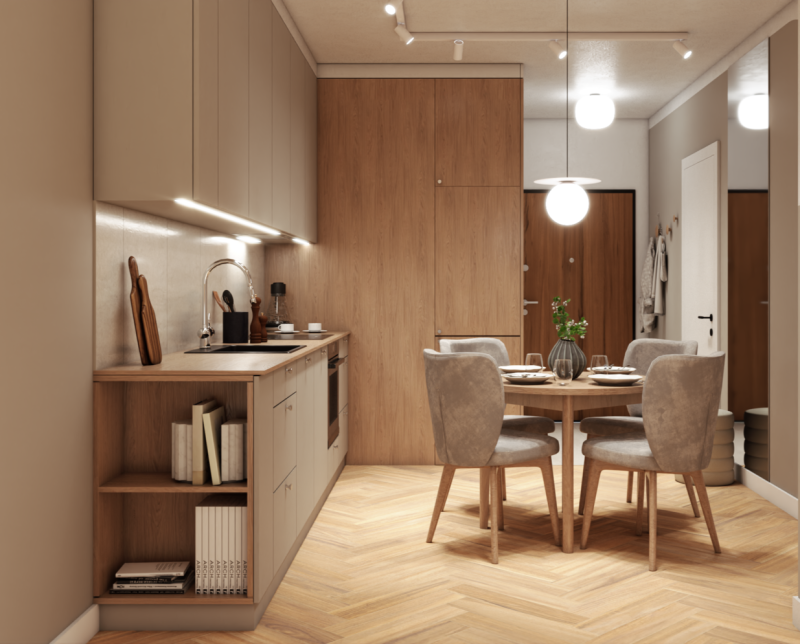 salon z aneksem kuchennym